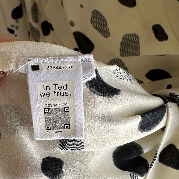 Ted Baker Cream and Black Polka Dot Blouse - Picture 7 of 8